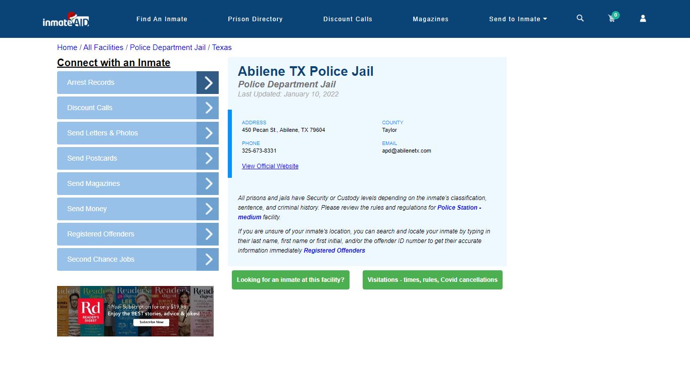 Abilene TX Police Jail & Inmate Search - Abilene, TX