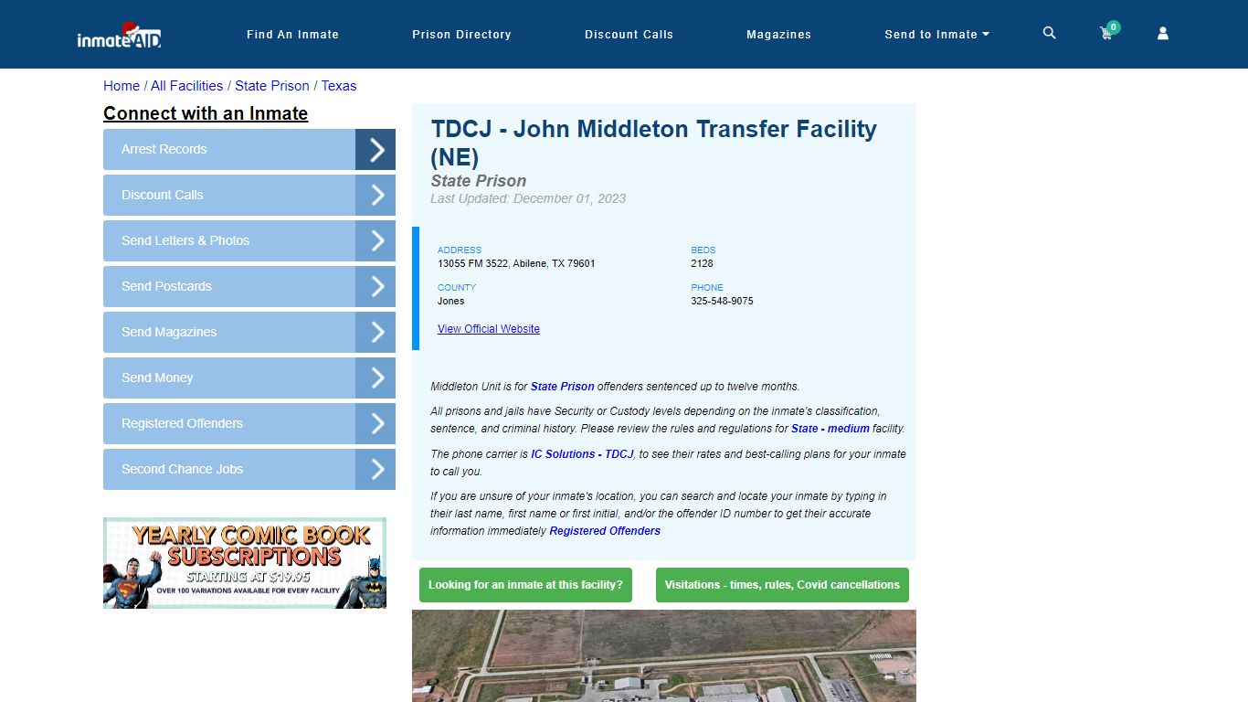 TDCJ - John Middleton Transfer Facility (NE) & Inmate Search ...